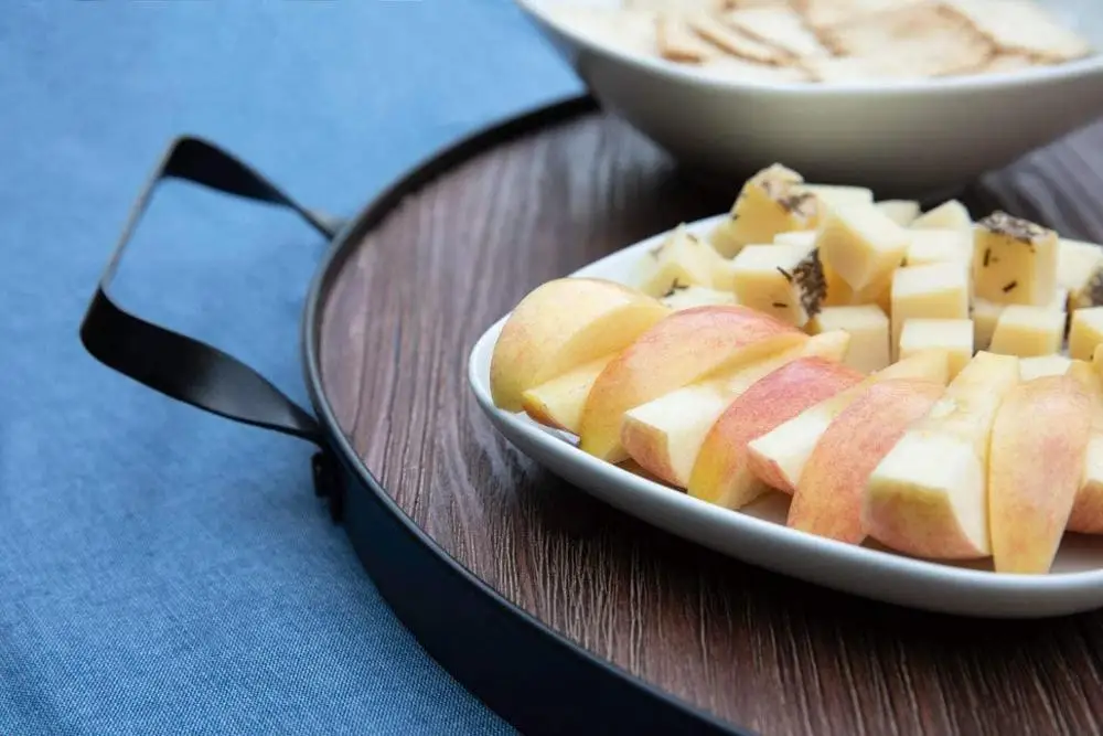 Farmhouse Round  Faux Wine Barrel Top Wood  Serving Tray