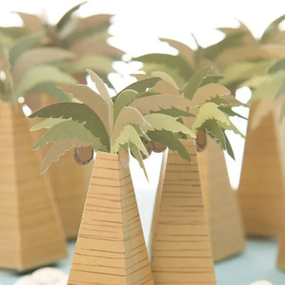 Wholesale Mini Coconut Tree Shape Baby Shower Candy Box Party Favors Coconut Tree Candy Gift Box