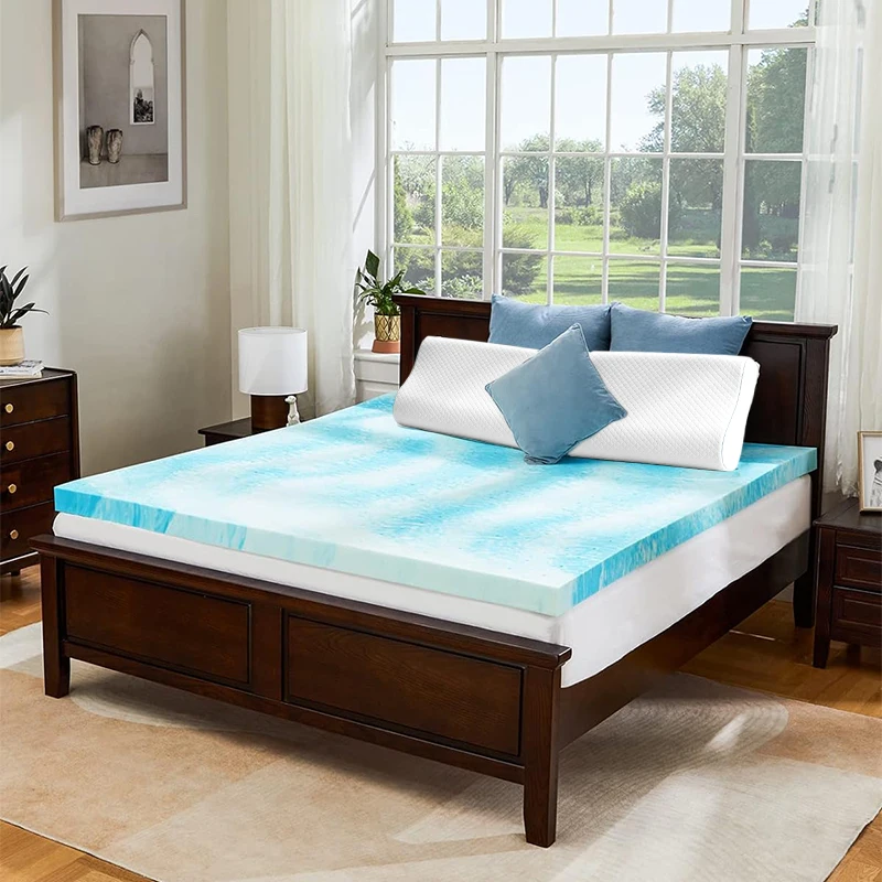 Bedding fitted premium mattress pad elastic dual layer thick gel mattress Pad Topper