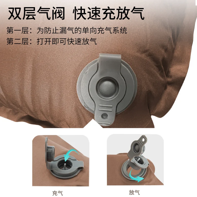 3D polyester knit TPU coating self-inflating sleeping pillow picnic air seat Outdoor Camping Travel Pillow