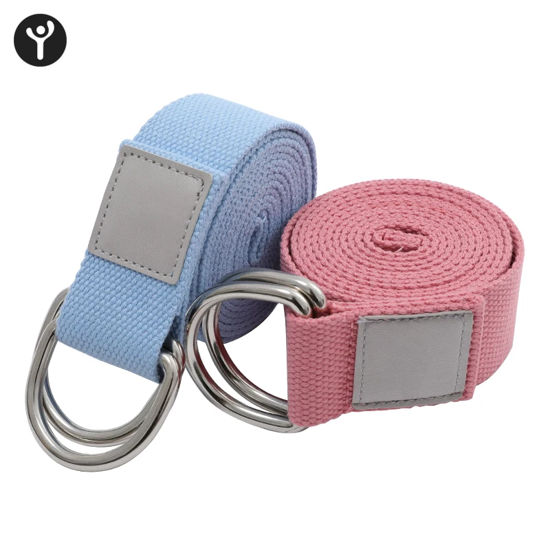 Fitness Equipment D Ring Yoga Cotton Strap Non-Toxic Cotton Iyengar Yoga Stretch Belt Band