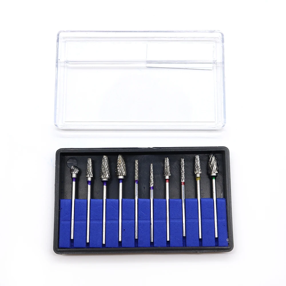 Assorted 10 Pcs Dental Laboratory Tungsten Steel Carbide Burs Kit