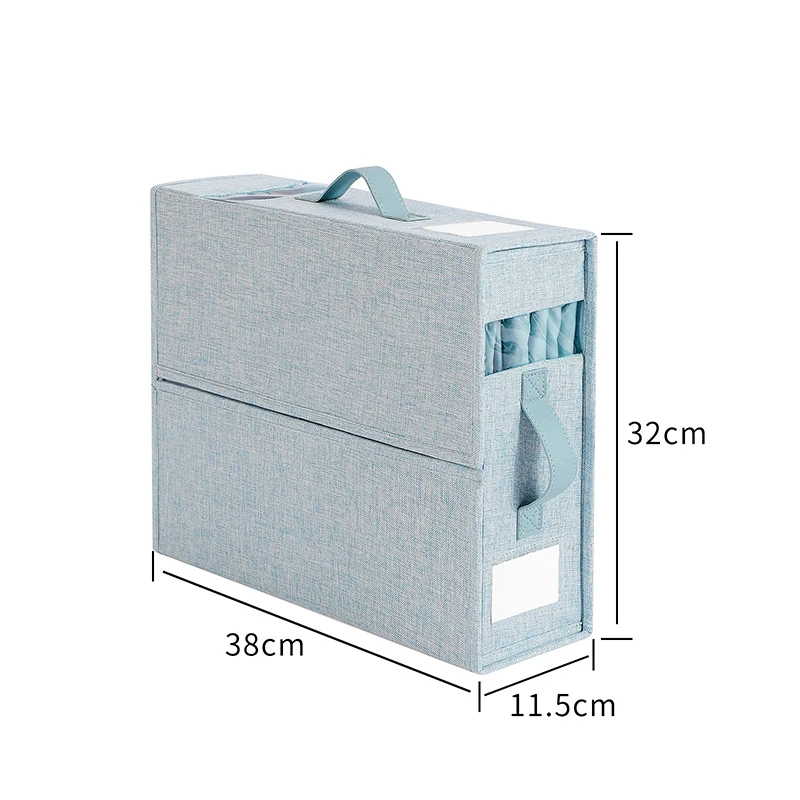 Foldable Bed Sheet Organizer Linen Fabric Closet Organizer Visual Window Design Wardrobe Divider Storage Box Pillow Organizer