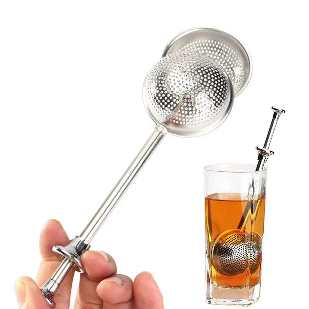 Stainless Steel Long-Handle Premium Tea Infuser Filter Reusable Tea Strainers Kitchen Stainless Steel Tea Ball