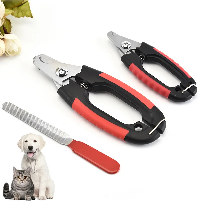 2 Size Non Slip Stainless Steel Dog Nail Clipper Pet Nail Trimmer Professional Cat Nail Grinder With Safety Guard