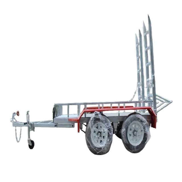 Galvanized flatbed mini tractor excavator trailer