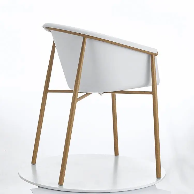 Modern Cheap Price Simple PP White Top Solid Metal Leg Wholesale Plastic Garden Chair