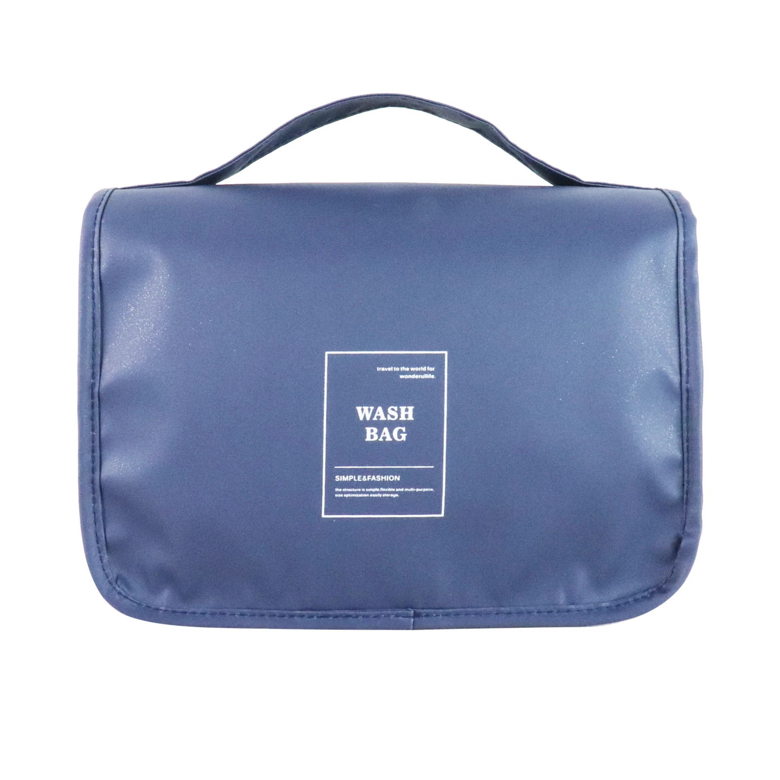 Folding large capacity travel cosmetic makeup bag hanging nylon travel toiletry bag for women men with hanging hook
