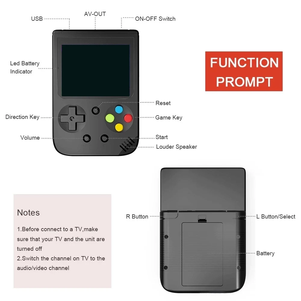High Quality 3 Inch Large Screen SUP Mini 500 IN 1 Games Handheld Video Game Console