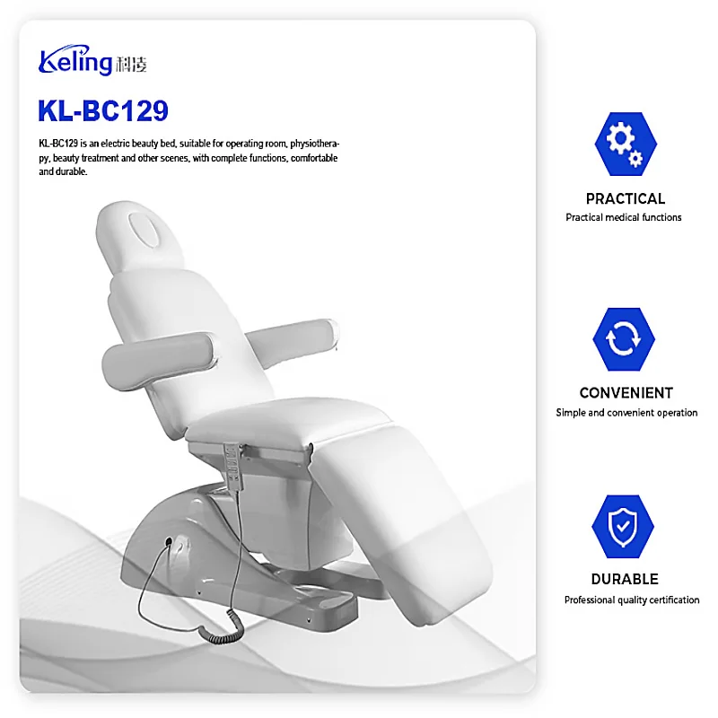 Latest Modern Facial Spa 3 Motors Adjustable Eyelash Comfortable Cosmetic Massage Electric Beauty Bed