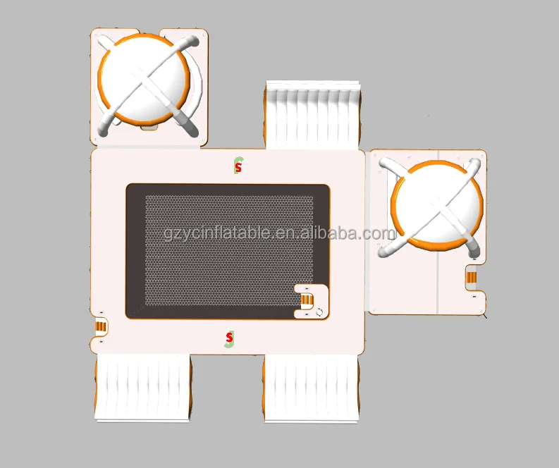 Seated Inflatable water floating island inflatable floating dock with canopy water play equipment inflatable platform