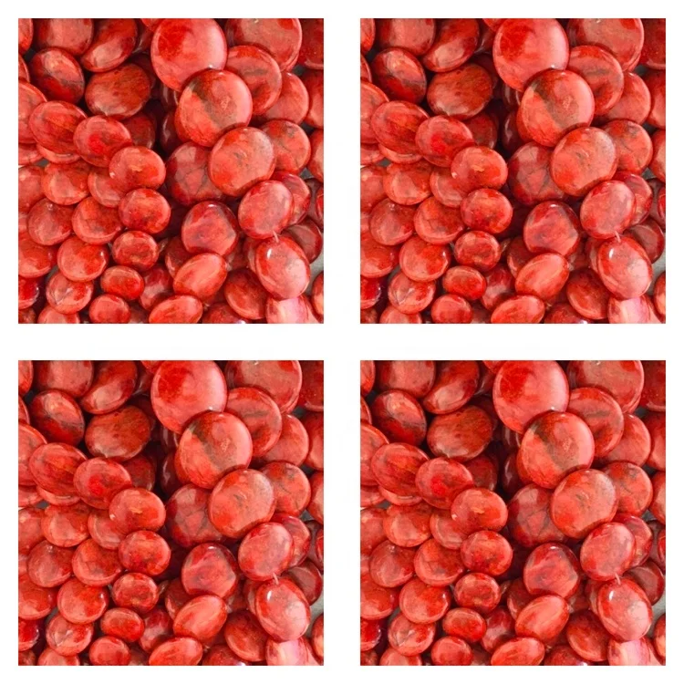 Unique Sponge Coral Beads Flat Oval Coral Beads Orange Red bohemian bead Rough
