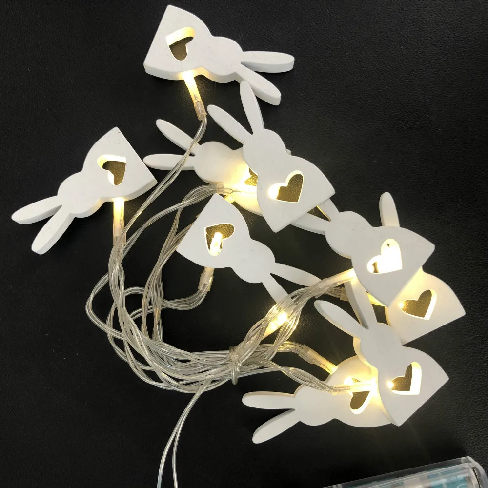 Easter Bunny Rabbit String Lights Copper Wire  for Spring Festive Patio Birthday Christmas
