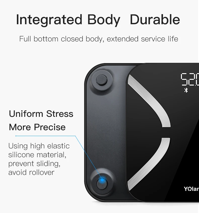 Yolanda CS20E Portable Electronic BMI Scale Smart Digital Body Fat Weighing Personal Use 180kg Max Capacity Health Battery