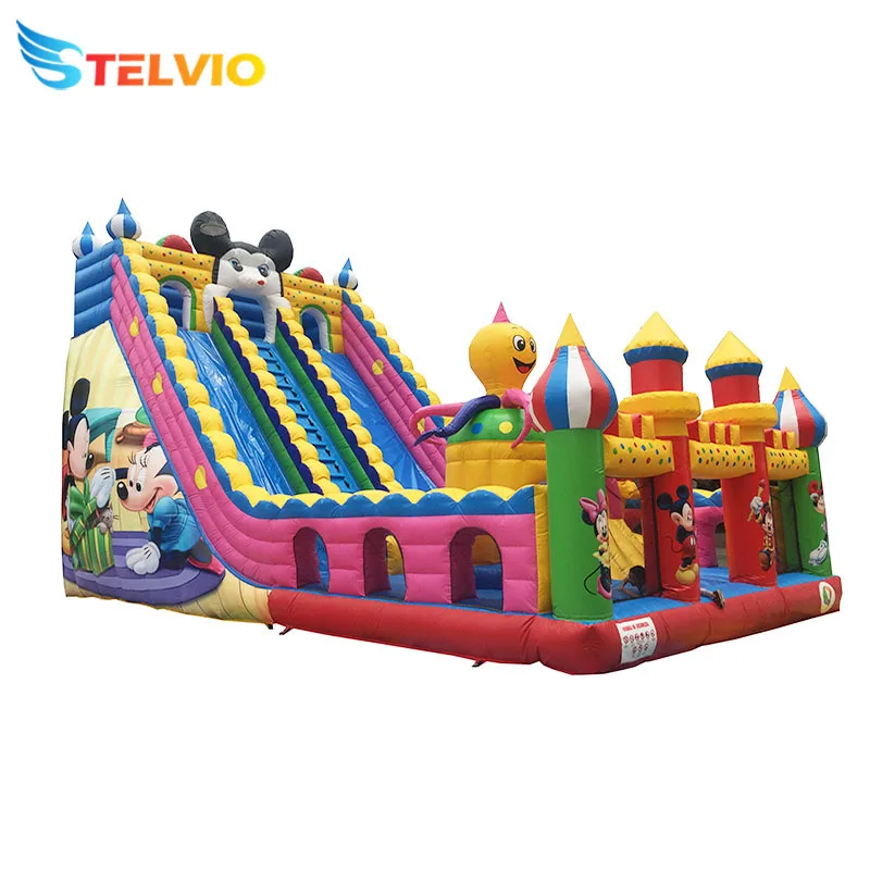 Factory Cheap Large Bouncy Jumping Castles Slides Bouncer Playground Big Commercial Kids Inflatable Bounce  Slide For Sale