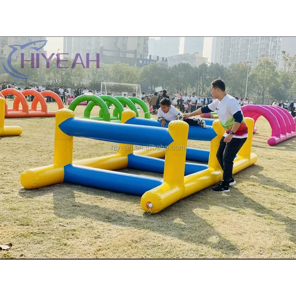 Team Building Game Inflatable Giant badminton,s double  map