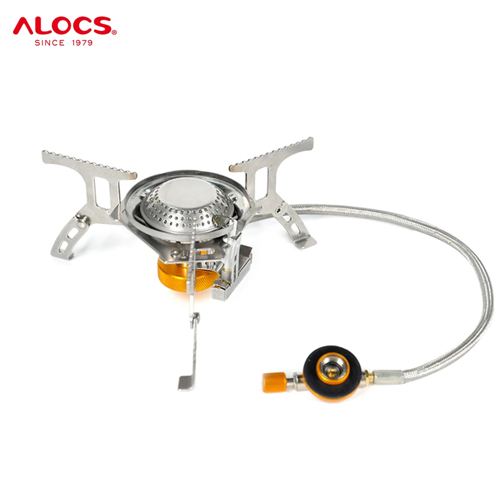 Alocs Winter Camping Butane Burner Camp Stove Stainless Steel Backpacking Portable Folding Outdoor Gas Stove for Picnic