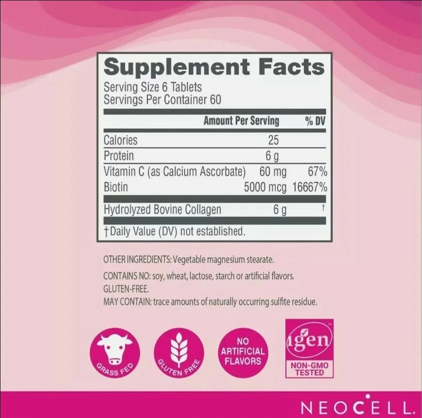 OEM ODM Super Collagen Tablets Hydrolyzed Bovine Vitamin C Biotin Supplement for Hair Skin Nails
