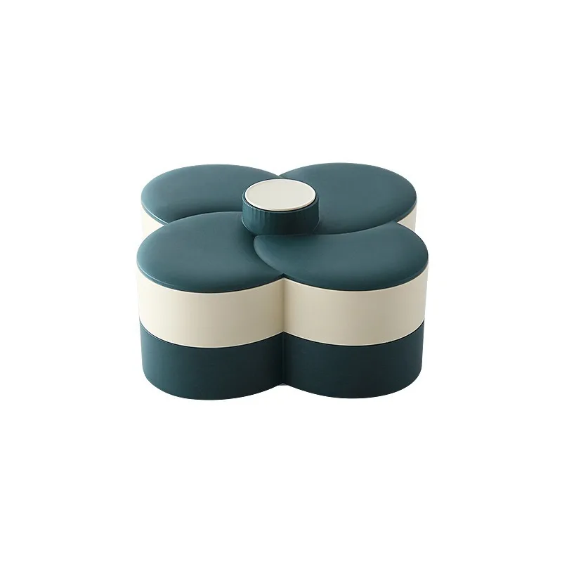 2-Layer Rotating Petal Snack and Candy Tray Case PP Plastic Nut and Dried Fruit Storage Box for Home Wedding for Food Storage