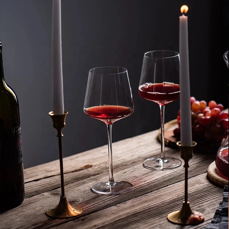 Telsen 500-650ml Creative Square Ultra-Thin Burgundy Red Wine Glasses Cocktails Stemware Glass Kitchen Family Wine Drinking Gobl