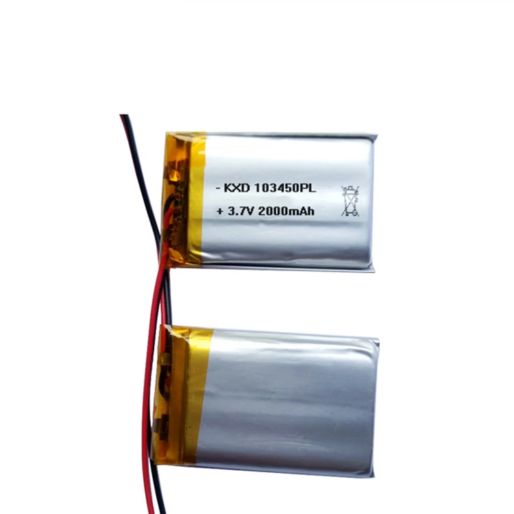3.7v 2000mAh lithium ion prismatic rechargeable battery 103450