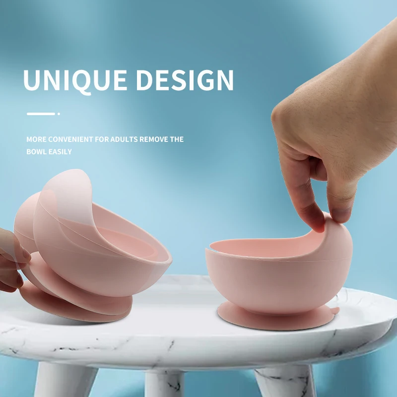 Детская силиконовая чаша на присоске для пищевых продуктов с силиконовой ложкой без БФА