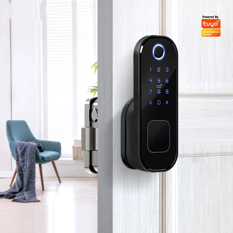 Tuya WiFi Smart Lock Double Side Fingerprint Security Door Lock Wireless and Biometric Locks Encryption with Keys