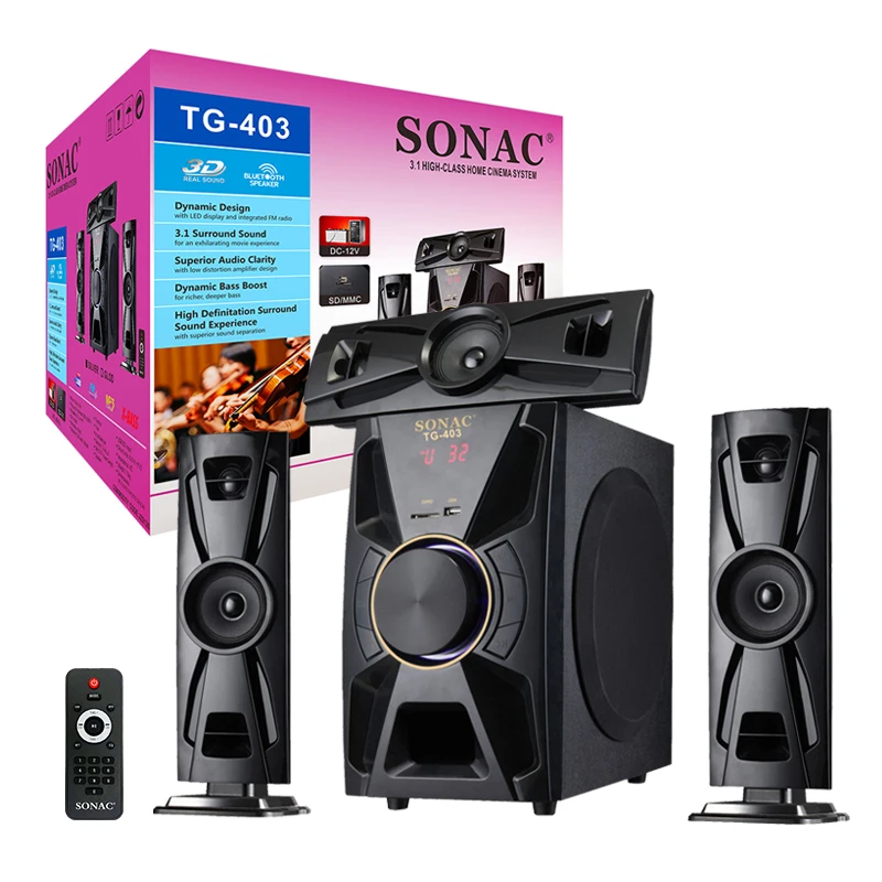 SONAC TG403 New amplifier with 8 speaker and sub woofer led   speakers sound card professional party speaker