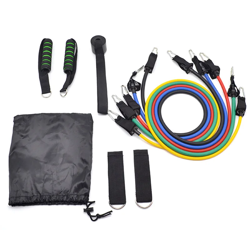 Workout Elastic Band Fitness Latex 11 pcs 150lbs Heavy Resistance Bands Tubes