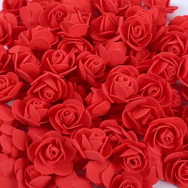 3.5cm 500PCS Rose Flower Head Wedding Decor Mini PE Foam Roses Artificial Flowers