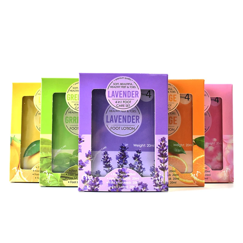 Custom Logo Oem Herbal Plant Extract Feet Pedicure Jelly Soak Aromatherapy Pedi In A Box 4 Step SPA Pedicure Kit