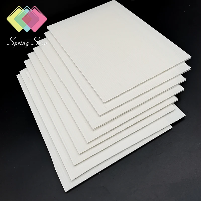 Spring Sign polyflute plastic correx 4mm coroplast 4x8 polypropylene pp corrugated sheets White Strong Corex strip for templates