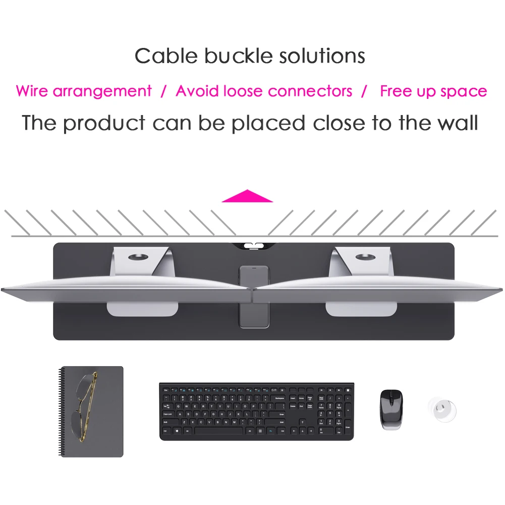 Office ergonomics lengthened double-screen wooden computer monitor stand riser