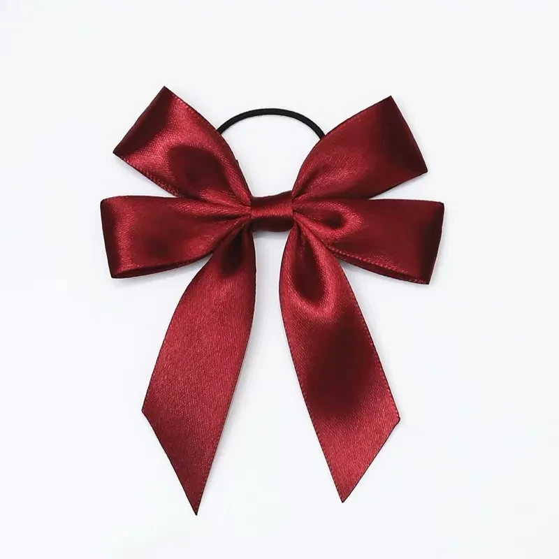 Wine perfume bottle decoration gift wrapping bows pre-tied satin ribbon rose flower bow with elastic loop