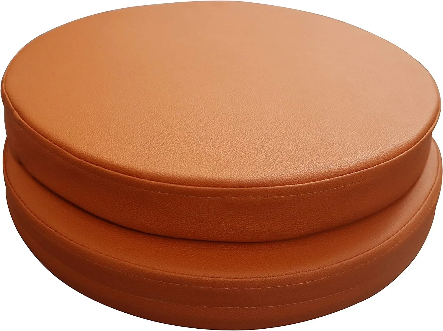 Frabury 2 Pack Round Leather Seat Cushions Office Kitchen Dining Chair Cushions Pads 16x2 Inch (Blue)