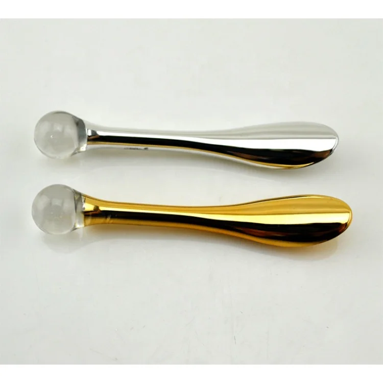Custom Private label Wholesale Mini Cosmetic Spatula Scoop Gold Silver Massager Makeup Facial Cream Spoon Scoop Stick