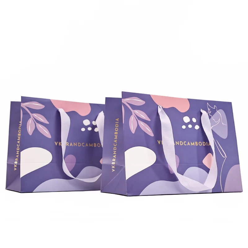 Wholesales Custom Your Own Logo Shopping Gift Small Business Bags Retail Store For Shoes Clothing art Paper Bag with ribbon