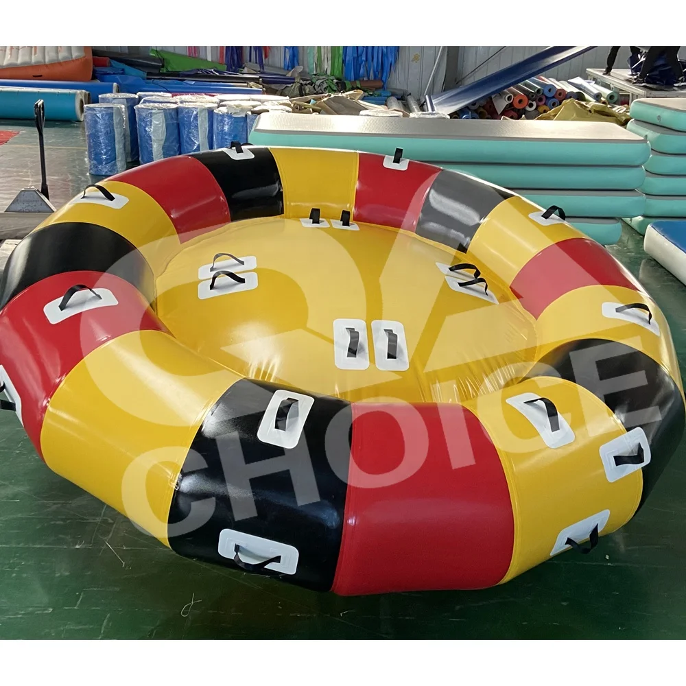 Commercial Inflatable Water Spinner Gyro for Water Park Games Flying Disco Boat Towable Aquatic Water Saturn Rocker