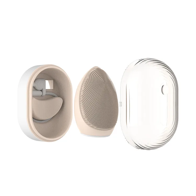 Heating Sonic Vibration Deep Cleaner ultrasonic Skin Care Manual Silicone Face Cleaner Brush Facial Cleansing Spin Brush