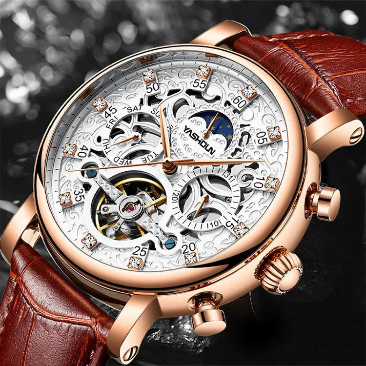 2022 Watches Luxury Brand Classic Stainless Steel Leather Band Wristwatch Mechanical Clock Men Automatic Watch