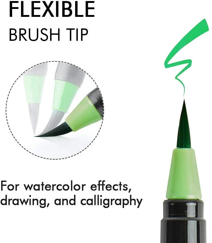Flexible Brush Tips Art Marker Watercolor Brush Pens Set for Painting Drawing Calligraphy Manga