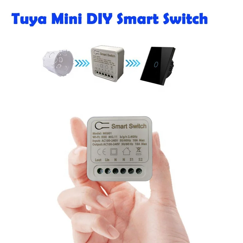 Wi-Fi DIY Мини Смарт релейный коммутационный модуль приложение Smart Life/приложение Tuya совместимый с Alexa и Google