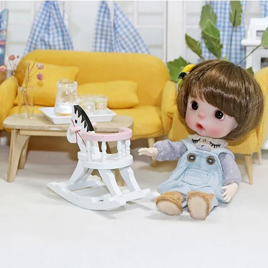 Factory Kids Play Role Miniature Decoration DIY Dollhouse Wooden Hobbyhorse Educational