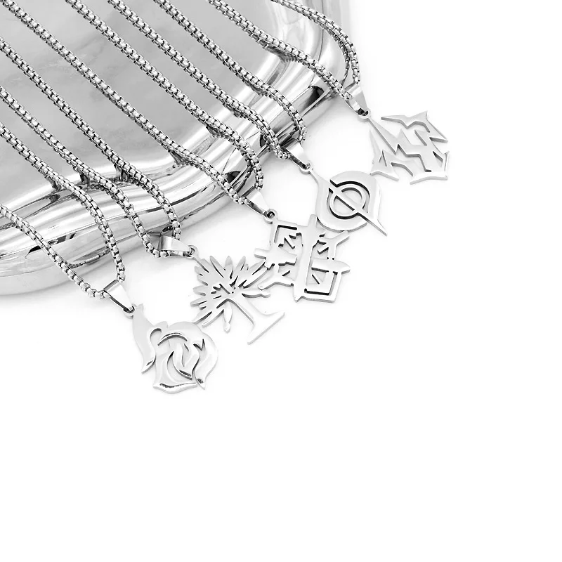 Game Honkai Star Rail Element Wind Thunder Fire Ice Stainless Steel Pendant Necklace