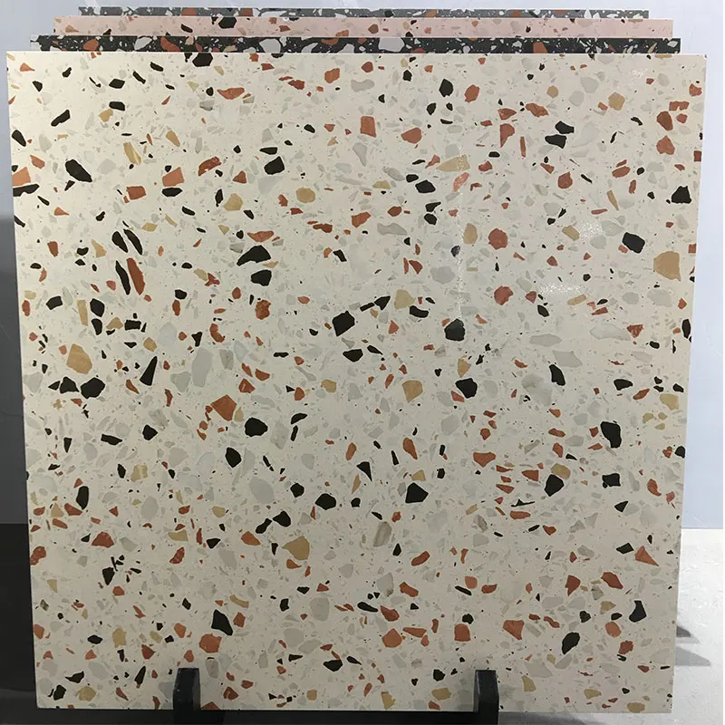 Colorful Lappato Rustic Semi-polished Terrazzo Porcelain Floor Tiles 60x60