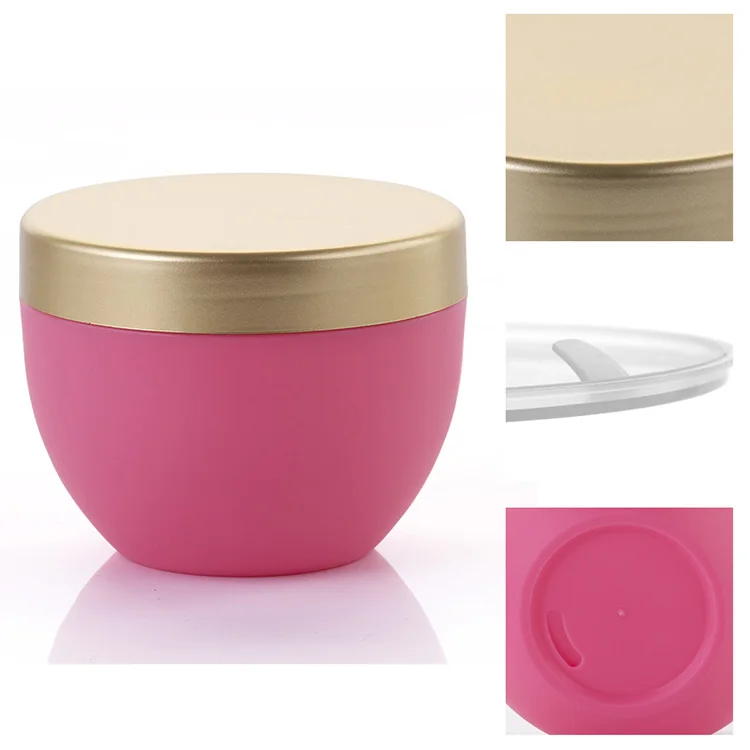 in stock 250 ml 8 oz Empty pink black Cosmetic Jar Containers With  Metallic Lids for Scrub Face Cream body butter