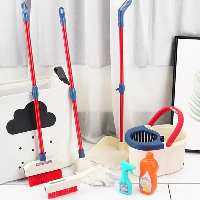 New Children Cleaning Toys Tool Kids Cleaning Set Pretend Play Toys For Girls Boy housekeeping toys cleaning set