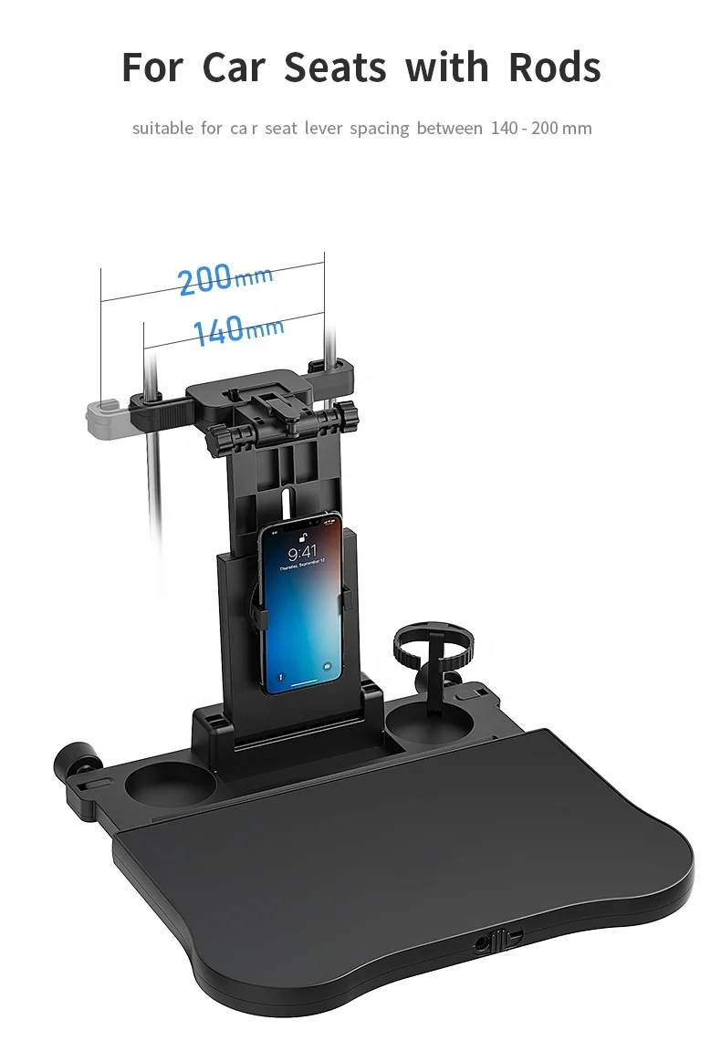 Adjustable Car Food Table Cup Holder Tray Fits Most Vehicles