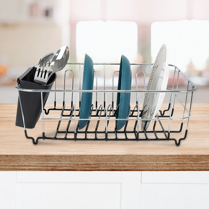 Multifunctional Household Tableware Cutlery Cup Holder Steel Sink Bowl Plate Storage Drainer Drying Dish Rack Kitchen Organizer