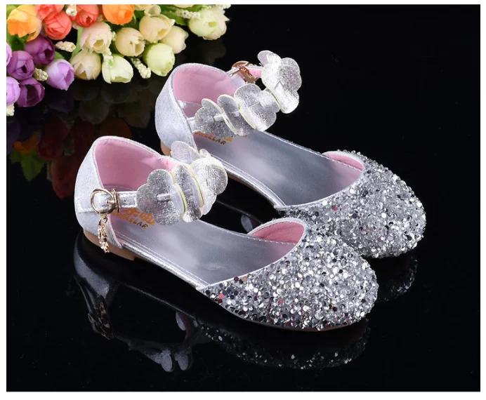 176-A1  Glitter Summer Shoes Wholesale Korean Girl Latest New Design Party Shoes For Children